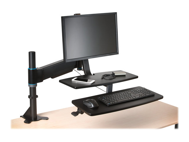 Kensington SmartFit Sit/Stand Workstation - Mounting kit (sit-stand arm, mouse platform, desk clamp pole, keyboard platform) - for LCD display / PC equipment - black - desktop