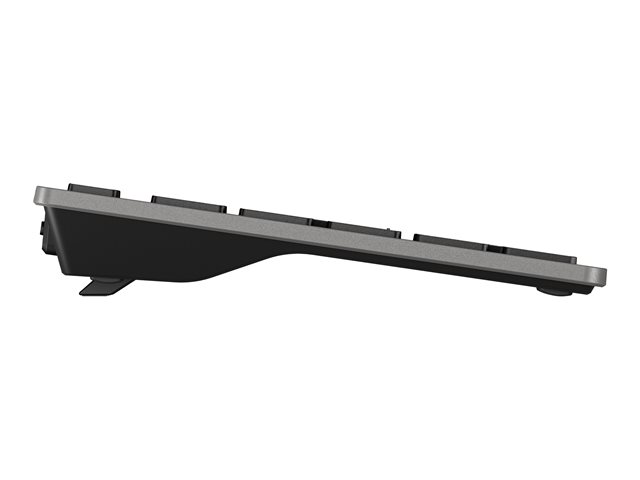 HP 725 - Keyboard - multi-device, rechargeable, powered by SuperCapacitor - full size - wireless - 2.4 GHz, Bluetooth - AZERTY - Belgium - nightfall black