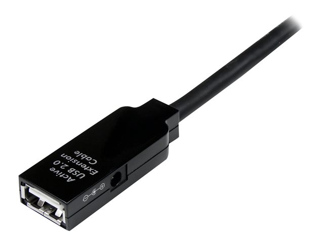 StarTech.com 35m USB 2.0 Active Extension Cable - M/F - USB extension cable - USB (M) to USB (F) - USB 2.0 - 115 ft - active - black - USB2AAEXT35M - USB extension cable - USB (M) to USB (F) - USB 2.0 - 35 m - active - black - for P/N: SVA5H2NEUA, UUSBOTG