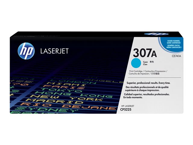 HP 307A - Cyan - original - LaserJet - toner cartridge (CE741A) - for Color LaserJet Professional CP5225, CP5225dn, CP5225n