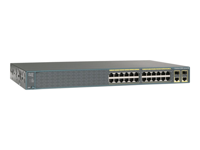 Cisco Catalyst 2960-Plus 24TC-S - Switch - Managed - 24 x 10/100 + 2 x combo Gigabit SFP - rack-mountable - refurbished