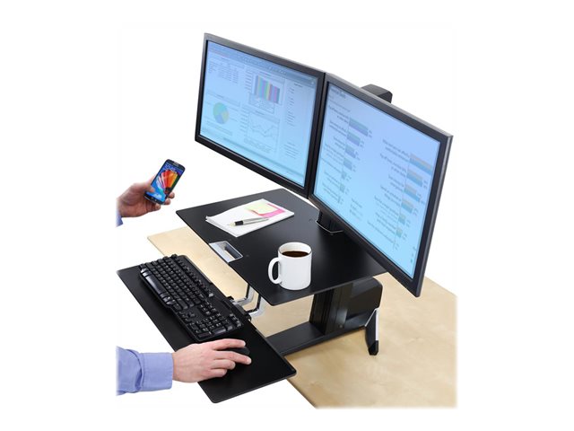 Ergotron WorkFit-S Dual Workstation - Standing desk converter - rectangular - aluminium, high-grade plastic - black