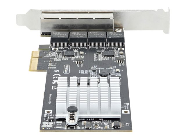 StarTech.com 4-Port 2.5Gbps NBASE-T PCIe Network Card, Intel I225-V Chip, Quad Port Computer Network Card, Multi-Gigabit NIC, PCI Express Server LAN Card, Desktop Ethernet Interface Card, PCI Express 2.0 (PR42GI-NETWORK-CARD) - Network adapter - PCIe 2.0 x4 - 10M/100M/1G/2.5 Gigabit Ethernet x 4 - black