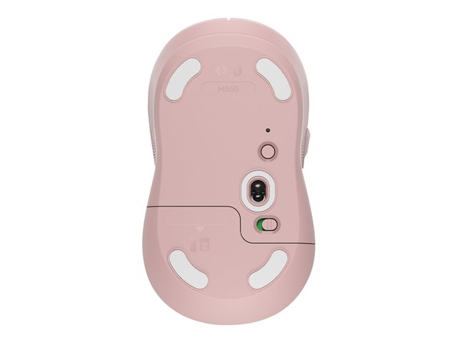 Logitech Signature M650 - Mouse - optical - 5 buttons - wireless - 2.4 GHz, Bluetooth - Logitech Logi Bolt USB receiver - rose
