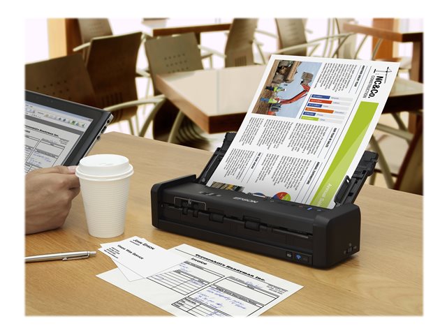 Epson WorkForce DS-360W - Document scanner - Duplex - A4 - 600 dpi x 600 dpi - up to 25 ppm (mono) / up to 25 ppm (colour) - ADF (20 sheets) - up to 500 scans per day - USB 3.0, Wi-Fi(n)