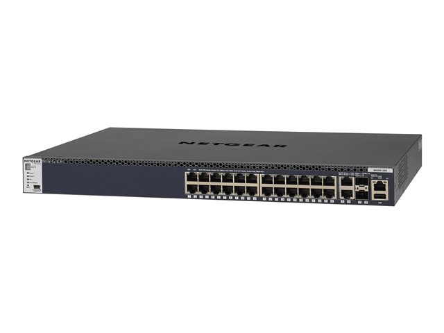 NETGEAR M4300-28G - Switch - L3 - Beheerd - 2 x 10/100/1000/10000 + 2 x 10 Gigabit SFP+ + 24 x 10/100/1000 - luchtstroom van voorkant naar achterkant - rack-uitvoering