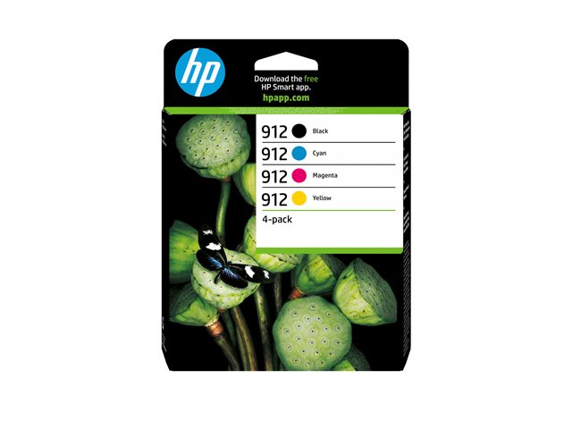 HP 912 - 4-pack - black, yellow, cyan, magenta - original - ink cartridge - for Officejet 80XX, Officejet Pro 80XX