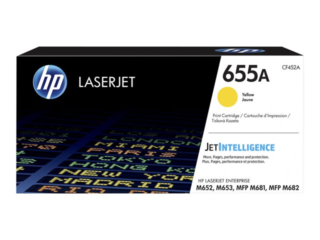 HP 655A - Yellow - original - LaserJet - toner cartridge (CF452A) - for Color LaserJet Enterprise M652, M653, LaserJet Enterprise Flow MFP M681, MFP M682