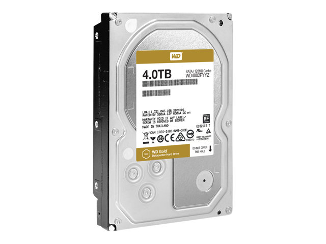 WD Gold Datacenter Hard Drive WD4002FYYZ - Hard drive - 4 TB - internal - 3.5\" - SATA 6Gb/s - 7200 rpm - buffer: 128 MB