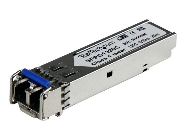 StarTech.com Cisco GLC-LH-SMD Compatible SFP Module 1000BASE-LH 1GbE Single Mode (SMF) Fiber SMF Optic Transceiver 1GE Gigabit Ethernet SFP LC 20km, 1310nm, DDM, Cisco Firepower, IE2000 - Lifetime Warranty (SFPG1320C) - SFP (mini-GBIC) transceiver module - 1GbE - 1000Base-LH - LC single-mode - up to 20 km - 1310 nm - for P/N: ET91000LCOAM, IES101002SFP, IES101G2SFPW, IES101GP2SFW, MCM1110SFP, PEX1000SFP2