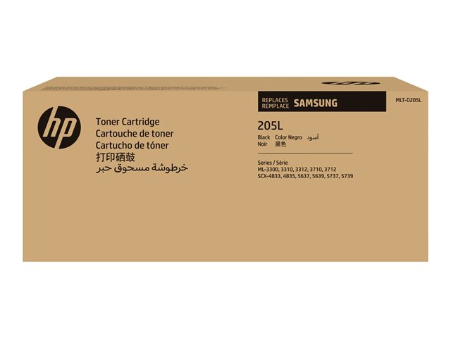 Samsung MLT-D205L - High Yield - black - original - toner cartridge (SU963A) - for Samsung ML-3300, 3310, 3312, 3700, 3710, 3712, SCX-4833, 4835, 5637, 5639, 5737, 5739