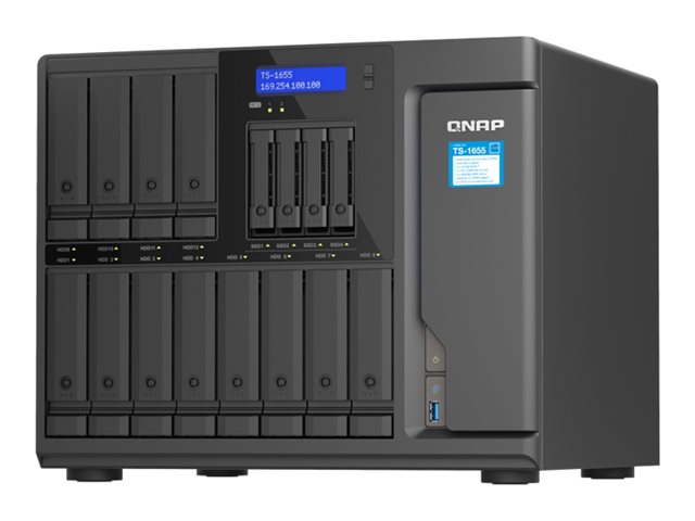 QNAP TS-1655 - NAS server - 16 bays - SATA 6Gb/s - RAID JBOD, RAID 0, 1, 5, 6, 10, 50, 60 - RAM 8 GB - 2.5 Gigabit Ethernet - iSCSI support