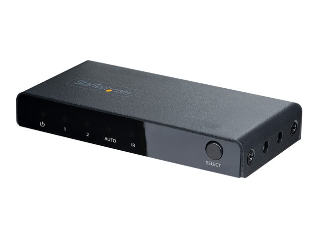 StarTech.com 2-Port 8K HDMI Switch, HDMI 2.1 Switcher 4K 120Hz/8K 60Hz UHD, HDR10+, HDMI Switch 2 In 1 Out, Auto/Manual Source Switching, Remote Control and Power Adapter Included - 7.1 Channel Audio/eARC (2PORT-HDMI-SWITCH-8K) - Video/audio switch - 2 x HDMI - desktop