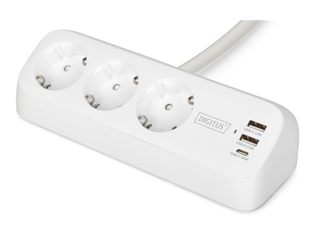 3-Way Socket Cube w 3 USB Ports 1.4 m po