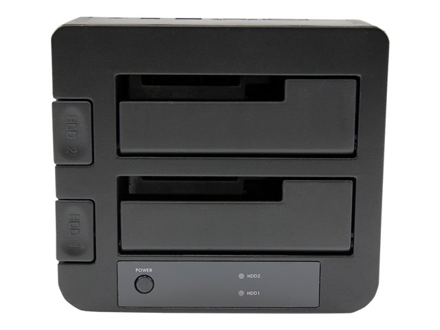 StarTech.com Dual-Bay USB 3.0 eSATA to SATA Hard Drive Docking Station, USB Hard Drive Dock, External 2.53.5 SATA IIIIII, SSDHDD Docking Station, Hot-Swap Hard Drive Bays - Top-Loading - Storage controller - 2.5\", 3.5\" - SATA 6Gb/s - eSATA 6Gb/s, USB 3.0 - black - for P/N: SVA12M5NA