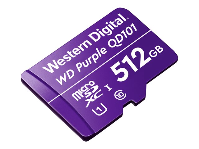 WD Purple - Flash memory card - 512 GB - UHS-I U1 / Class10 - microSDXC - purple