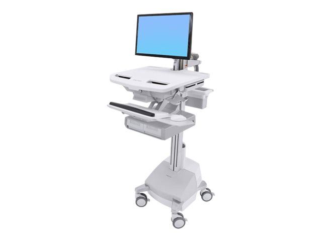 Ergotron StyleView Cart with LCD Arm, SLA Powered, 2 Drawers - Cart - open architecture - for LCD display / PC equipment - lockable - aluminium, zinc-plated steel, high-grade plastic - screen size: up to 24\" - 66 Ah - Lead Acid - TAA Compliant