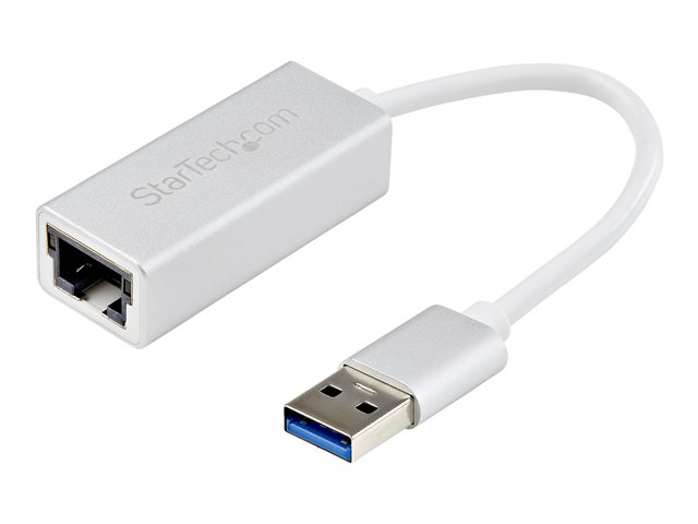 StarTech.com USB 3.0 to Gigabit Network Adapter - Silver - Sleek Aluminum Design for MacBook, Chromebook or Tablet - Native Driver Support (USB31000SA) - Network adapter - USB 3.0 - Gigabit Ethernet x 1 - silver