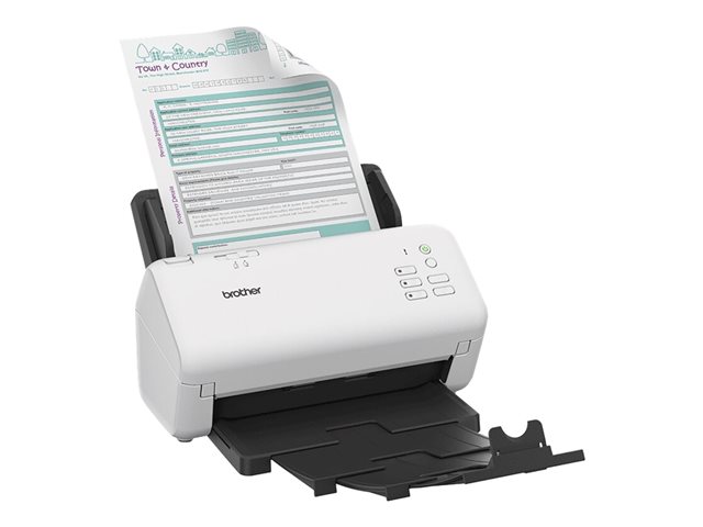 Brother ADS-4300N - Document scanner - Dual CIS - Duplex - A4 - 600 dpi x 600 dpi - up to 40 ppm (mono) / up to 40 ppm (colour) - ADF (80 sheets) - up to 6000 scans per day - USB 3.0, Gigabit LAN, USB 2.0 (Host)