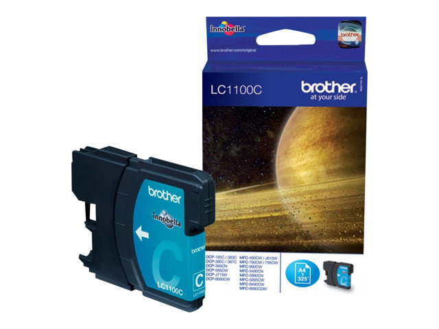 Brother LC1100C - Cyan - original - ink cartridge - for Brother DCP-185, 385, 395, 585, J715, MFC-490, 5490, 5890, 5895, 6890, 790, 795, 990, J615
