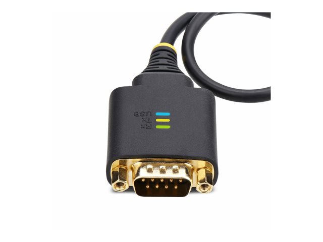 StarTech.com 1ft (30cm) USB to Serial Adapter Cable, COM Retention, RS232 - USB / serial cable - USB (M) to DB-9 (M) screwable - 30.5 cm - rugged, molded