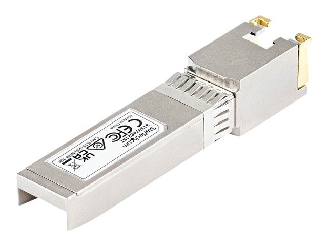 StarTech.com HPE 813874-B21 Compatible SFP+ Module, 10GBASE-T, SFP to RJ45 Cat6/Cat5e, 10GE Gigabit Ethernet SFP+, RJ-45 (Copper) 30m, HPE BladeSystem, c-Class, Mini GBIC SFP+ Transceiver - Lifetime Warranty (813874B21ST) - SFP+ transceiver module (equivalent to: HP 813874-B21) - 10GbE - 10GBase-T - RJ-45 - up to 30 m