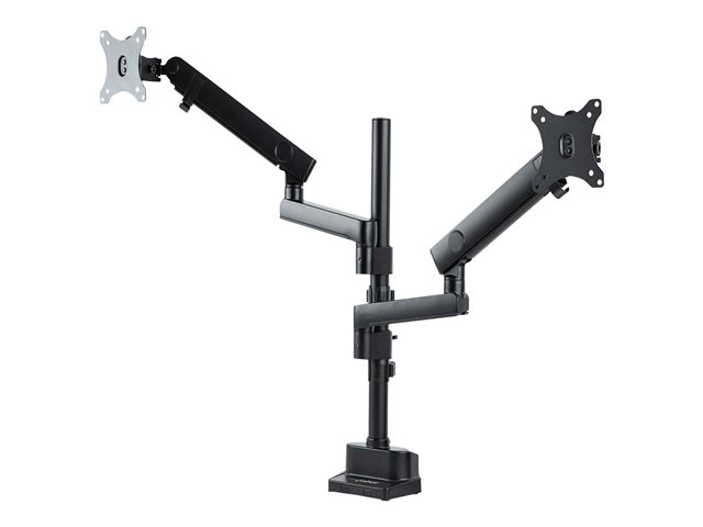 StarTech.com Desk Mount Dual Monitor Arm, Full Motion Monitor Mount for 2x VESA Displays up to 32\" (up to 17lb/8kg), Ergonomic Vertical Stackable Arms, Articulating, Height Adjustable - Pole Mount, C-Clamp/Grommet (ARMDUALPIVOT) - Mounting kit (2 mon