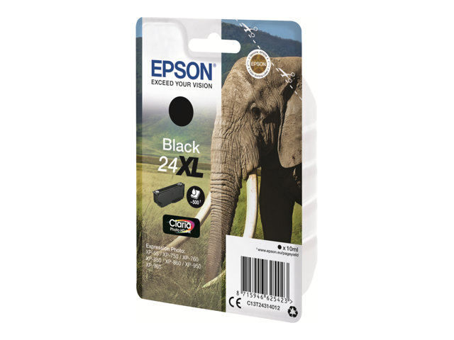 Epson 24XL - 10 ml - XL - black - original - ink cartridge - for Expression Photo XP-55, 750, 760, 850, 860, 950, 960, 970, Expression Premium XP-750, 850