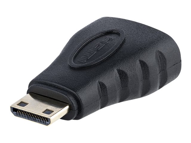 StarTech.com Mini HDMI to HDMI Adapter, 4K High Speed HDMI Adapter, 4K 30Hz Ultra HD High Speed HDMI Adapter, HDMI 1.4, Gold Plated Connectors, UHD Mini HDMI Adapter 4K, Black - Mini HDMI to HDMI Converter - HDMI adapter - HDMI female to 19 pin mini HDMI Type C male - black