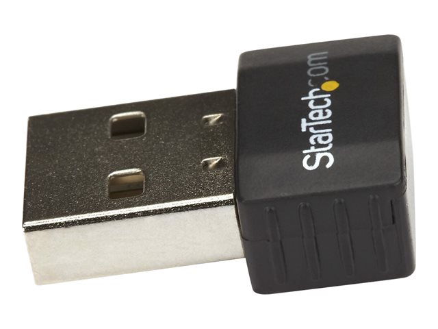 StarTech.com Wireless USB WiFi Adapter - Dual Band AC600 Wireless Dongle - 2.4GHz / 5GHz - 802.11ac Wi-Fi Laptop Adapter (USB433ACD1X1) - Network adapter - USB 2.0 - Wi-Fi 5 - black