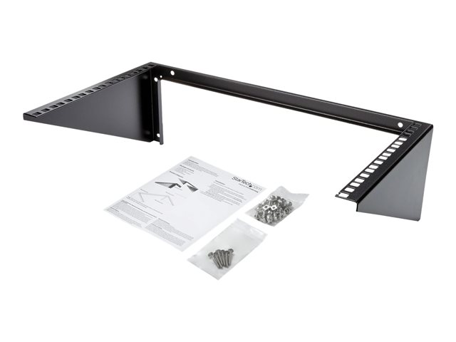 StarTech.com 6U Wall Mount Patch Panel Bracket - 19 in - Steel - Vertical Mounting Bracket for Networking and Data Equipment (RK619WALLV) - Wall mount bracket - black - 6U - 19\"