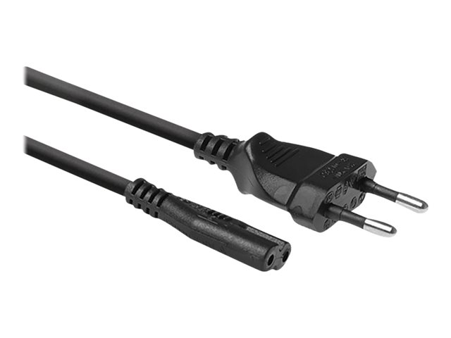 ACT - Voedingskabel - Europlug naar power IEC 60320 C7 - 230 Volt wisselstroom V - 2.5 A - 1.5 m - zwart, RAL 9011