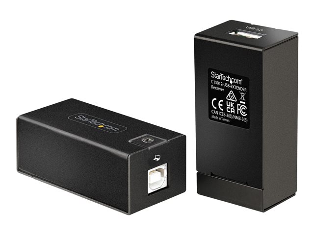 StarTech.com USB 2.0 Extender over Cat5e/Cat6 Cable (RJ45), 492ft/150m USB Over Ethernet Extender/Adapter Kit - Externally Powered USB Extender, USB to Ethernet Converter, 480 Mbps, Rugged Metal Housing (C15012-USB-EXTENDER) - USB extender - USB 2.0