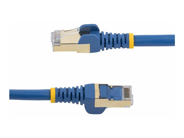 StarTech.com 7.5m CAT6A Ethernet Cable, 10 Gigabit Shielded Snagless RJ45 100W PoE Patch Cord, CAT 6A 10GbE STP Network Cable w/Strain Relief, Blue, Fluke Tested/UL Certified Wiring/TIA - Category 6A - 26AWG (6ASPAT750CMBL) - Patch cable - RJ-45 (M) to RJ-45 (M) - 7.5 m - STP - CAT 6a - snagless, molded - blue
