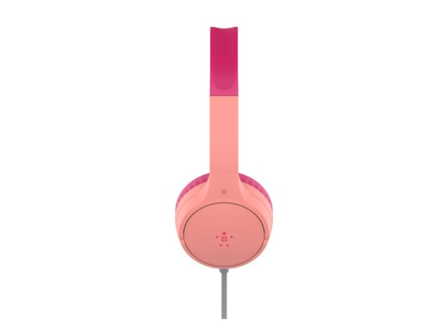 Belkin SoundForm Mini - Headphones with mic - on-ear - wired - 3.5 mm jack - pink