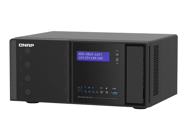 QNAP QGD-3014-16PT - Switch - smart - 16 x 10/100/1000 (PoE+) + 2 x combo Gigabit SFP - desktop - PoE+ (140 W)