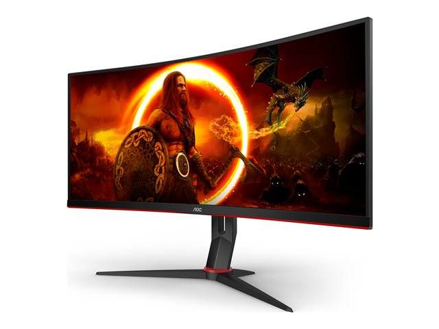 AOC Gaming CU34G2XP/BK - LED monitor - gaming - curved - 34\" - 3440 x 1440 WQHD @ 180 Hz - VA - 4000:1 - DisplayHDR 400 - 1 ms - 2xHDMI, 2xDisplayPort - black