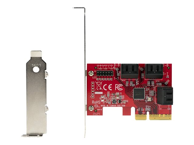 StarTech.com SATA PCIe Card, 6 Port PCIe SATA Expansion card, 6Gbps SATA Card, Low/Full Profile, Stacked SATA Connectors, ASM1166 Non-Raid SATA Controller Card - PCI Express to SATA Converter - Storage controller - SATA 6Gb/s - low profile - PCIe 3.0