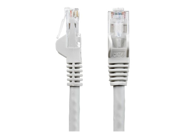 StarTech.com 75ft CAT6 Ethernet Cable, 10 Gigabit Snagless RJ45 650MHz 100W PoE Patch Cord, CAT 6 10GbE UTP Network Cable w/Strain Relief, Gray, Fluke Tested/Wiring is UL Certified/TIA - Category 6 - 24AWG (N6PATCH75GR) - Patch cable - RJ-45 (M) to RJ-45 (M) - 22.9 m - UTP - CAT 6 - snagless - grey