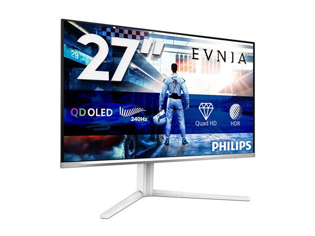 Philips Evnia 6000 27M2N6501L - OLED monitor - gaming - 27\" (26.5\" viewable) - 2560 x 1440 QHD @ 240 Hz - 400 cd/m² - 1500000:1 - HDR10 - 0.03 ms - 2xHDMI, DisplayPort - white