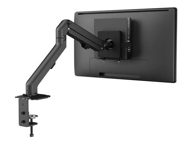 Mini PC thin client mount - fixes a mini PC to the underside of a desk or a monitor desk arm between the vesa bracket and the display - 75 x 75 or 100 x 100 - double-Articulated - accommodates devices from 17 to 70 mm thick - swl 5 kg - matt black