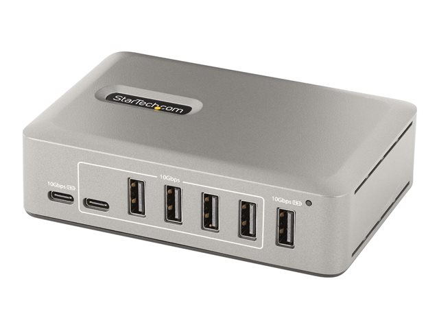 StarTech.com 10-Port USB-C Hub, 8x USB-A + 2x USB-C, Self-Powered w/ 65W Power Supply, USB 3.1 10Gbps Hub w/ BC1.2 Charging, Desktop/Laptop USB Hub with 3ft Locking USB-IF Certified Cable - USB Expansion Hub (10G8A2CS-USB-C-HUB) - Hub - 8 x USB 3.2 Gen 2 + 2 x USB-C 3.2 Gen 2 - desktop