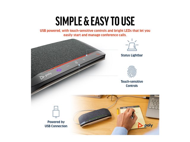 Poly Sync 10 USB-A USB-C Speakerphone - Replaces Poly SKU 219654-01