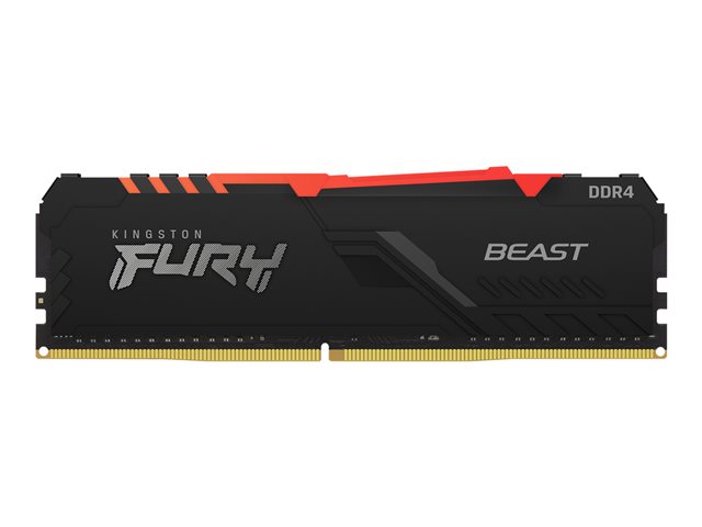 Kingston FURY Beast RGB - DDR4 - kit - 64 GB: 4 x 16 GB - DIMM 288-pin - 3200 MHz / PC4-25600 - CL16 - 1.35 V - unbuffered - non-ECC - black
