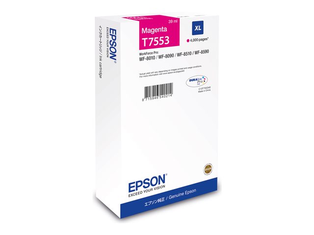 Epson T7553 - 39 ml - XL - magenta - original - box - ink cartridge
