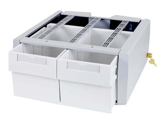 Ergotron StyleView SV Supplemental Storage Drawer, Double Tall - Mounting component (drawer module) - lockable - medical - grey white - cart mountable