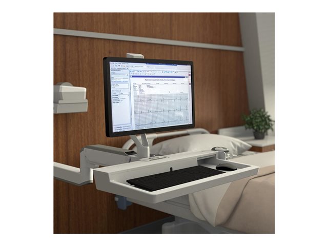 Ergotron CareFit Combo System - Mounting kit (articulating arm, keyboard tray, wall mount base, track mount adapter, track mount bracket, wall track 34\", wall track covers) - modular - for LCD display / PC equipment - aluminium, plastic - white - screen size: up to 27\" - wall-mountable