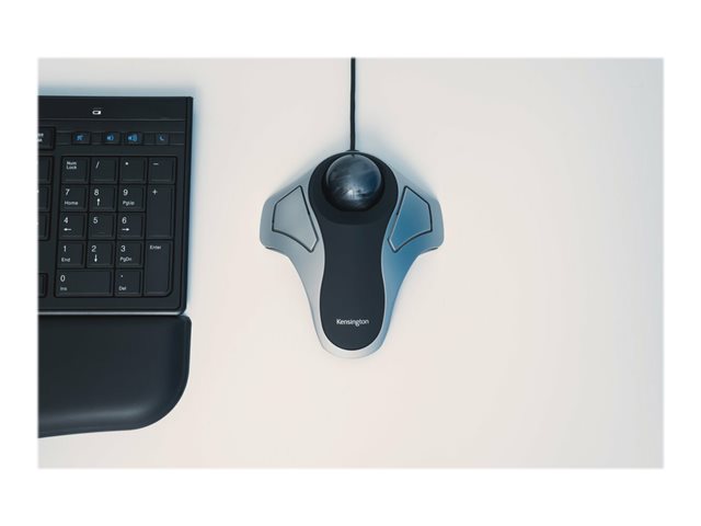 Kensington Orbit Optical Trackball - Trackball - right and left-handed - optical - 2 buttons - wired - USB - silver