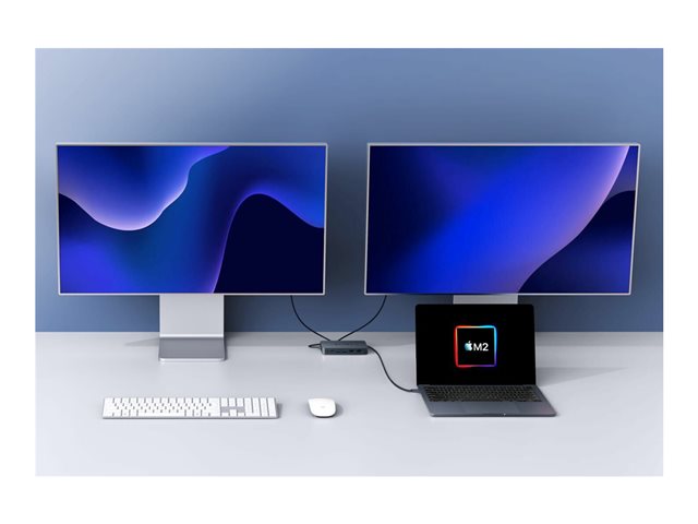 HYPERDRIVE(R) DUAL HDMI 10-IN1 TRAVEL DOCK FOR M1 MACBOOK (SILICON MOTION)