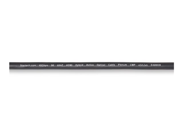 StarTech.com 50ft (15.2m) HDMI 2.1 Hybrid Active Optical Cable (AOC), CMP, Plenum Rated, 8K Ultra High Speed HDMI Fiber Optic Cable, 48Gbps, 8K 60Hz/4K 120Hz, HDR10+/FRL/TMDS/eARC - CMP In Wall HDMI 2.1/2.0 Cord (8K-A-50F-HDMI-CABLE) - Ultra High Spe